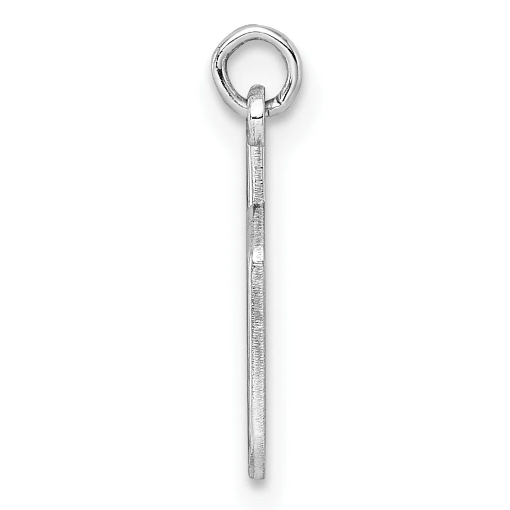 A silver stick pendant with a textured surface and a small loop at the top, displayed vertically against a white background.