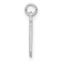A silver stick pendant with a textured surface hanging from a small round loop at the top.