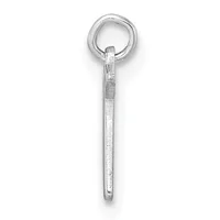 A silver pendant charm consisting of a long rectangular bar with a textured surface attached to a circular loop at the top.