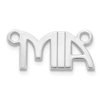 A silver-toned metal pendant shaped like a stylized elephant with two loops at the top for attachment.