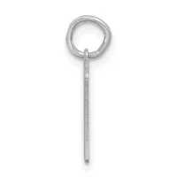 A silver pendant consisting of a textured cylindrical stem attached to a polished circular loop at the top, shown against a white background.