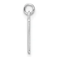 A sterling silver pendant consisting of a long rectangular bar with a small stamped hallmark, suspended from a round loop at the top.