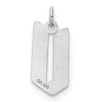 Sterling silver pendant with a rounded rectangular shield shape and vertical slit cutout in the center, suspended from a loop bail.